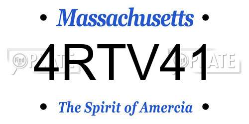 4RTV41 Massachusetts License Plate