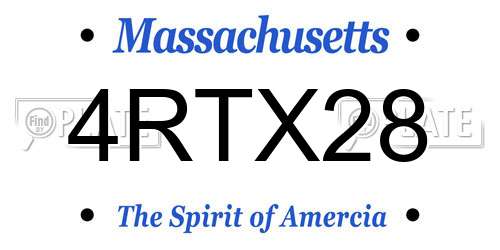 4RTX28 Massachusetts License Plate