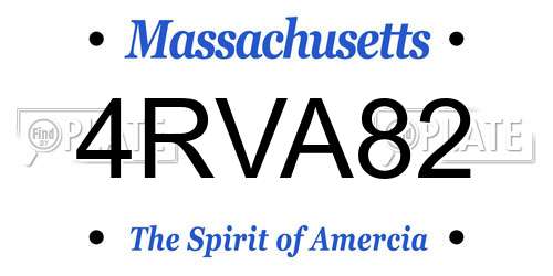 4RVA82 Massachusetts License Plate
