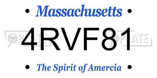 4RVF81 Massachusetts License Plate