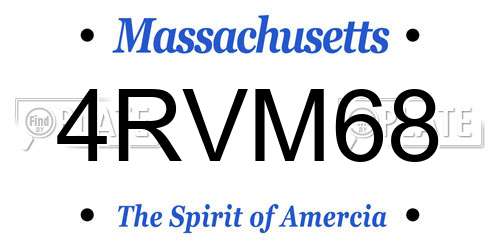 4RVM68 Massachusetts License Plate