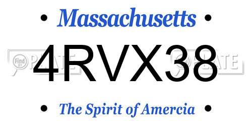 4RVX38 Massachusetts License Plate