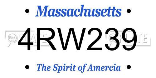 4RW239 Massachusetts License Plate