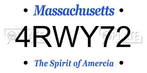 4RWY72 Massachusetts License Plate
