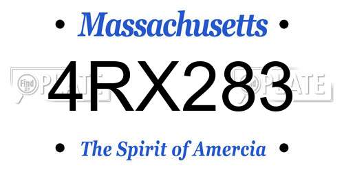 4RX283 Massachusetts License Plate