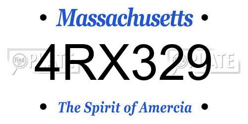 4RX329 Massachusetts License Plate