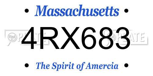 4RX683 Massachusetts License Plate