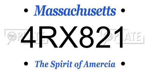 4RX821 Massachusetts License Plate