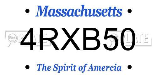 4RXB50 Massachusetts License Plate