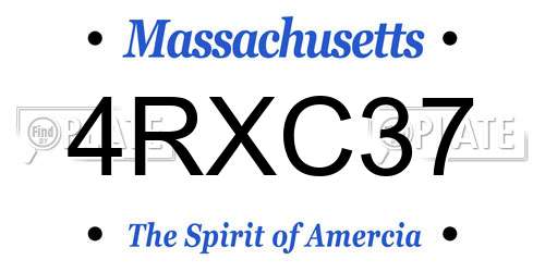 4RXC37 Massachusetts License Plate