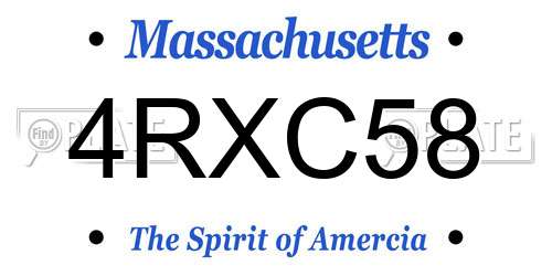 4RXC58 Massachusetts License Plate