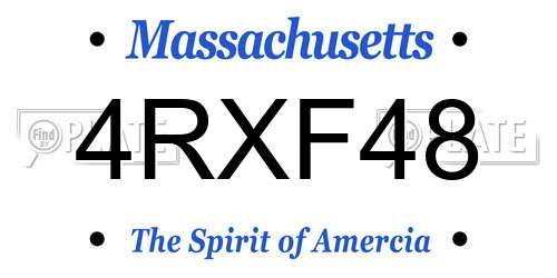 4RXF48 Massachusetts License Plate