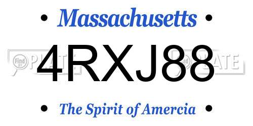 4RXJ88 Massachusetts License Plate