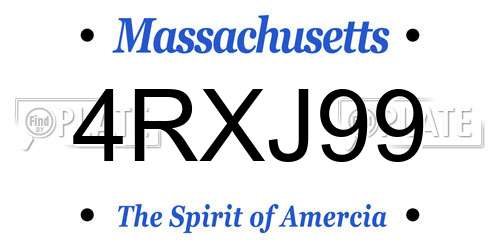 4RXJ99 Massachusetts License Plate