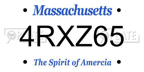 4RXZ65 Massachusetts License Plate