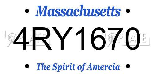 4RY1670 Massachusetts License Plate