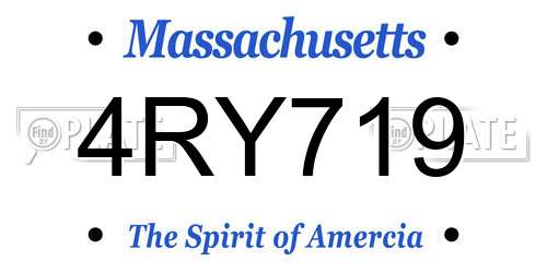4RY719 Massachusetts License Plate