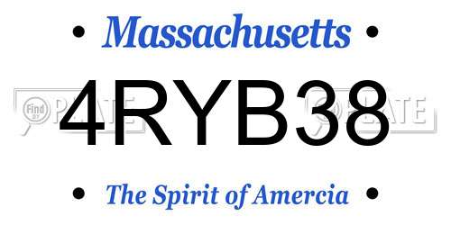 4RYB38 Massachusetts License Plate