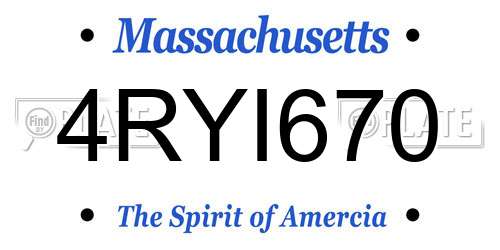 4RYI670 Massachusetts License Plate