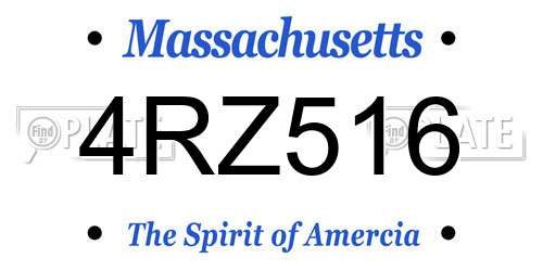 4RZ516 Massachusetts License Plate