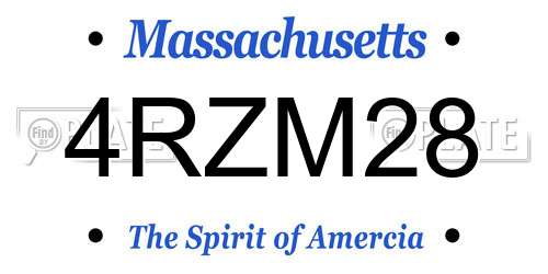 4RZM28 Massachusetts License Plate