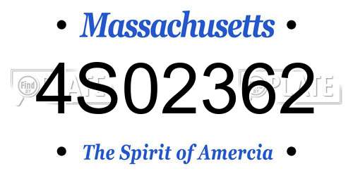 4S02362 Massachusetts License Plate