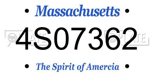 4S07362 Massachusetts License Plate