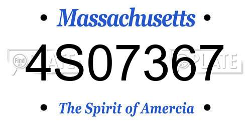 4S07367 Massachusetts License Plate