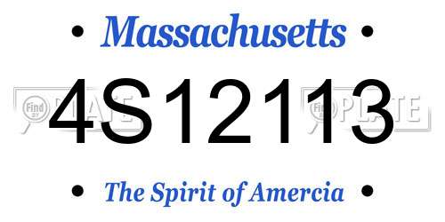 4S12113 Massachusetts License Plate