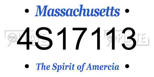 4S17113 Massachusetts License Plate