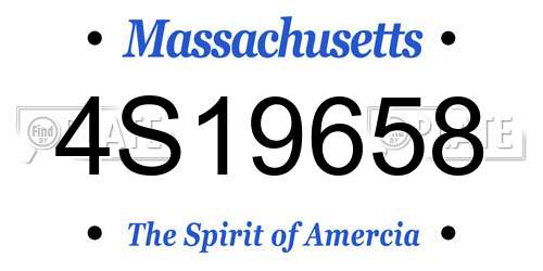 4S19658 Massachusetts License Plate