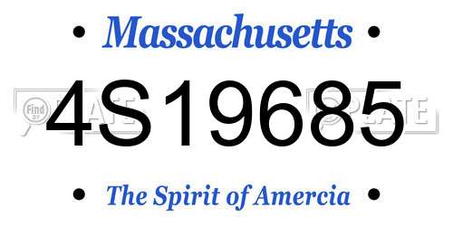 4S19685 Massachusetts License Plate