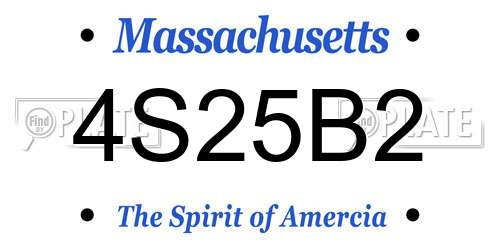 4S25B2 Massachusetts License Plate