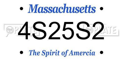 4S25S2 Massachusetts License Plate