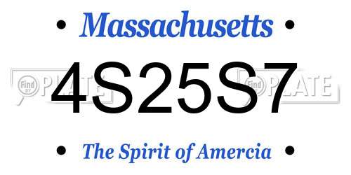 4S25S7 Massachusetts License Plate