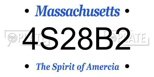 4S28B2 Massachusetts License Plate