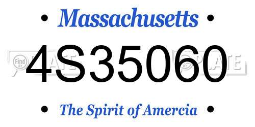 4S35060 Massachusetts License Plate