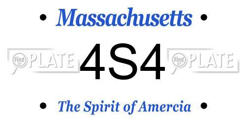 4S4 Massachusetts License Plate