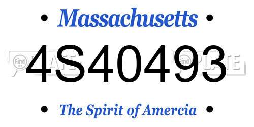 4S40493 Massachusetts License Plate