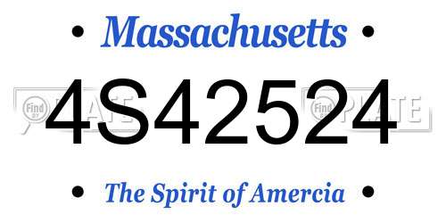 4S42524 Massachusetts License Plate