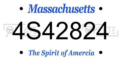 4S42824 Massachusetts License Plate
