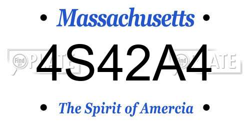 4S42A4 Massachusetts License Plate