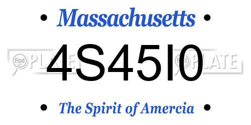 4S45I0 Massachusetts License Plate