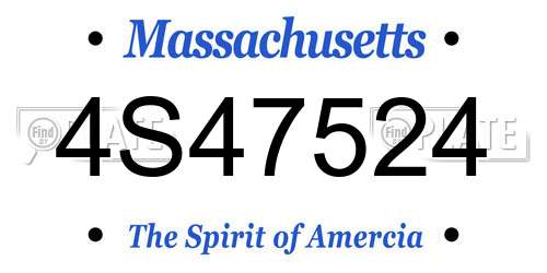 4S47524 Massachusetts License Plate