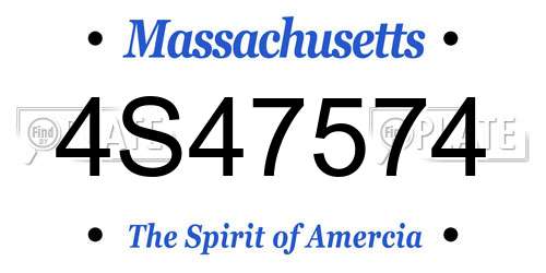 4S47574 Massachusetts License Plate