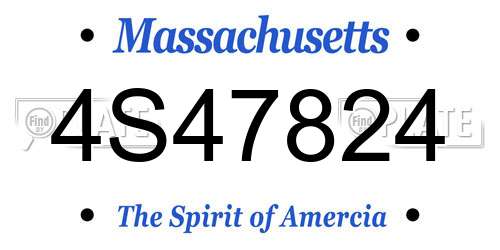 4S47824 Massachusetts License Plate