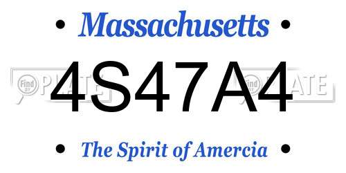 4S47A4 Massachusetts License Plate