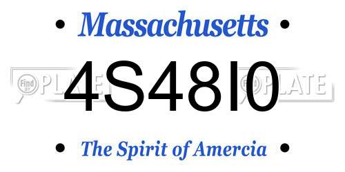4S48I0 Massachusetts License Plate