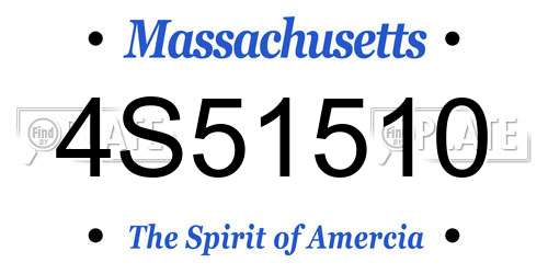 4S51510 Massachusetts License Plate