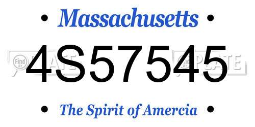 4S57545 Massachusetts License Plate